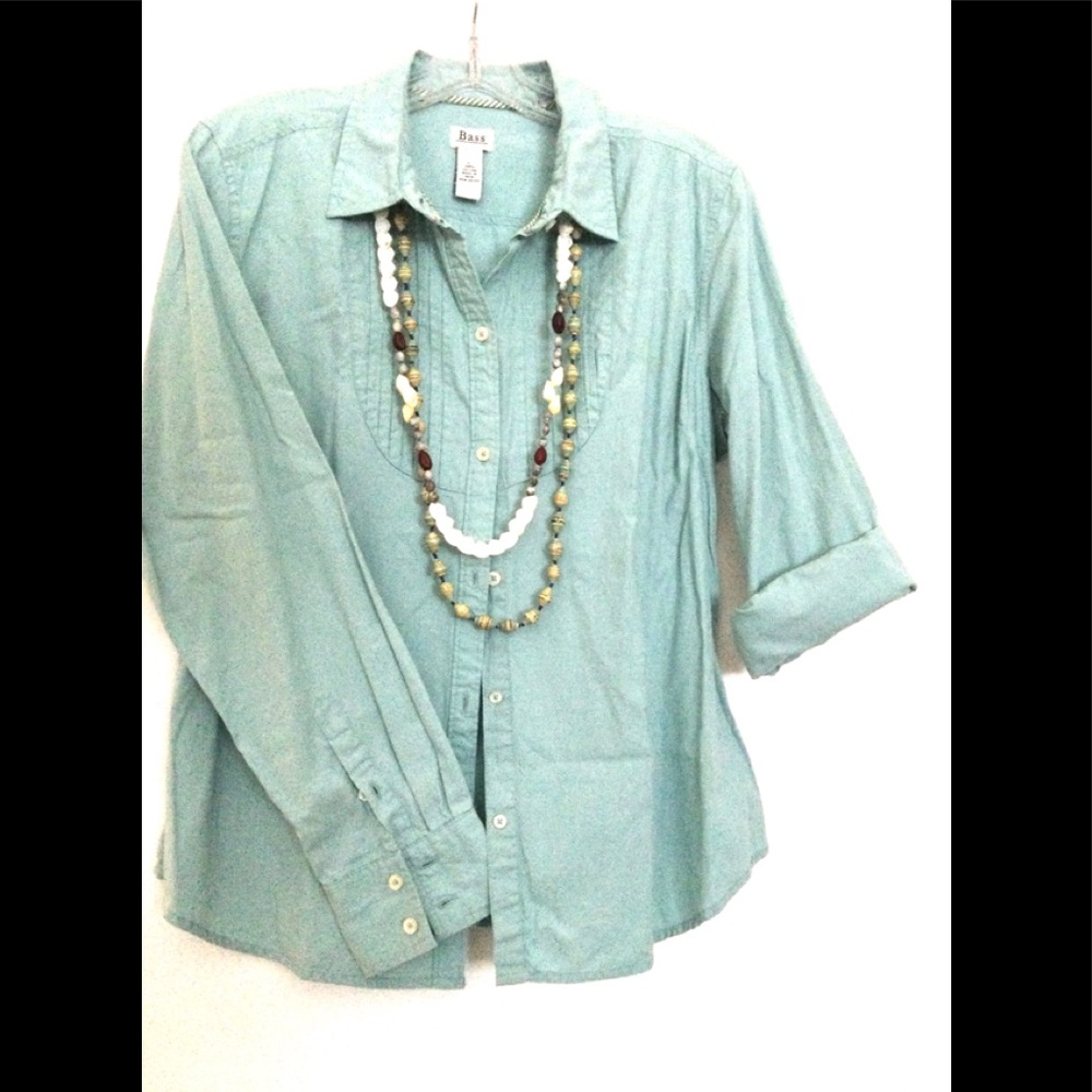 PRICE DROPPED. Pastel Teal Shirt, L, Long Sleeves